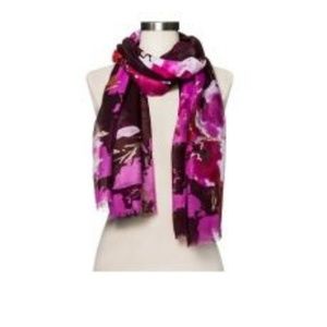 Womens Floral Scarf, One Size, Maroon